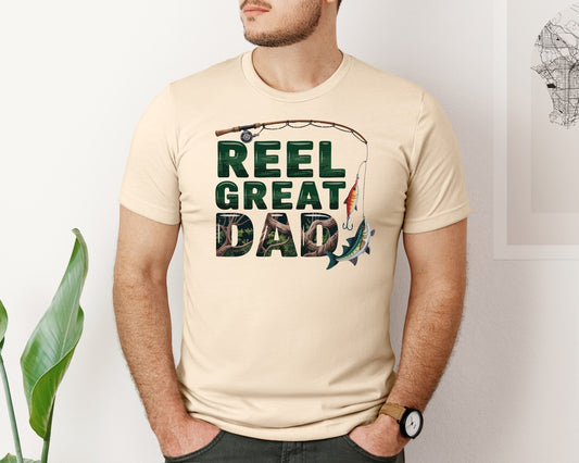 Reel Great Dad Fishing Humor Desig Graphic T-Shirt