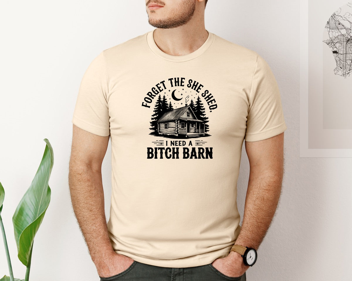 brand:Bella Canvas|color:Soft Cream|Farm Home Svgforget The She Shed Tshirt Graphic T-Shirt