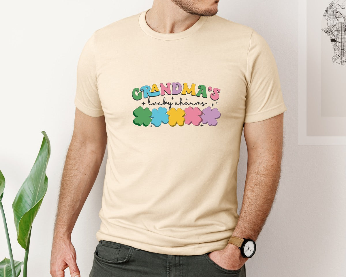 brand:Bella Canvas|color:Soft Cream|Grandmas Lucky Charms Graphic T-Shirt