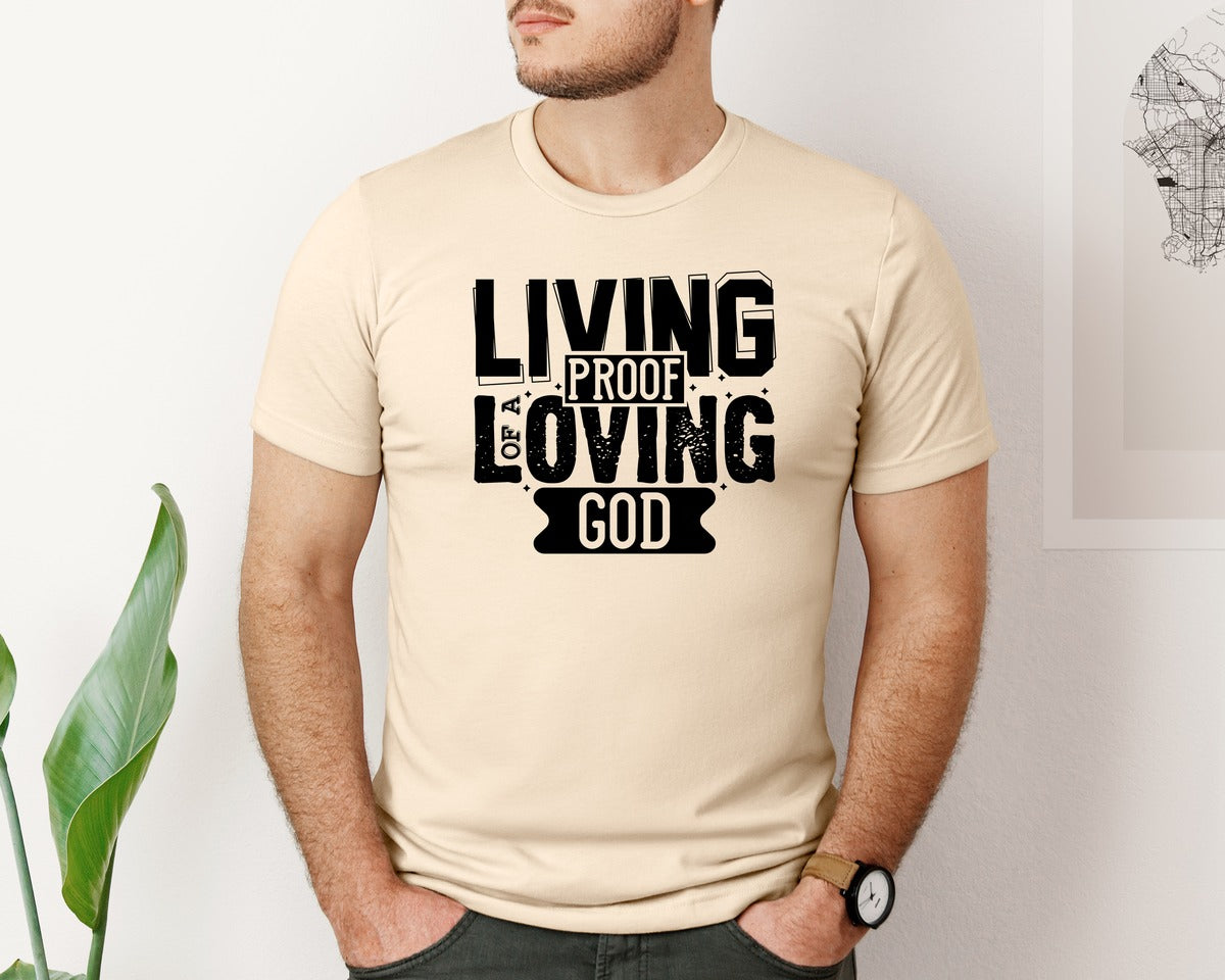brand:Bella Canvas|color:Soft Cream|Living Proof Of A Loving God 4 Graphic T-Shirt