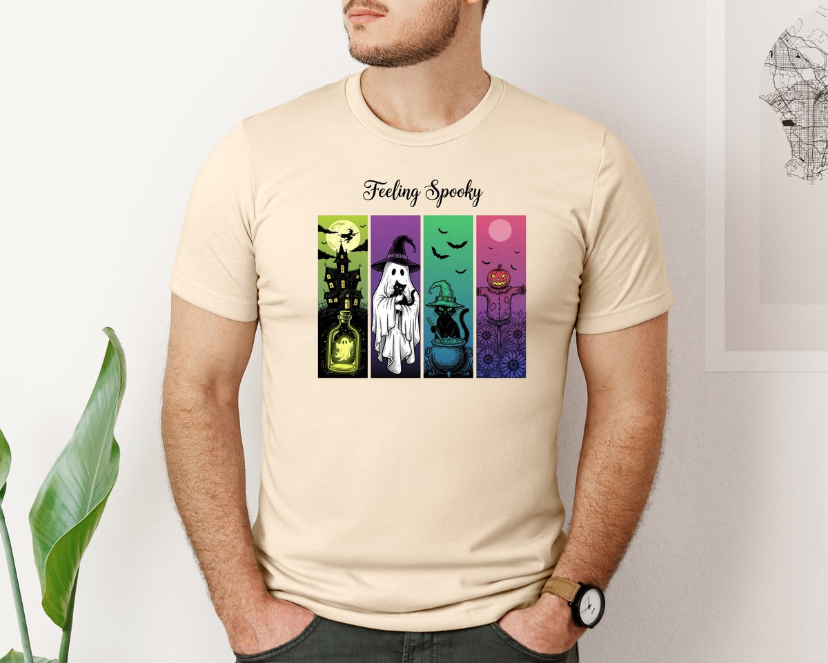 brand:Bella Canvas|color:Soft Cream|Feeling Spooky Halloween Graphic T-Shirt