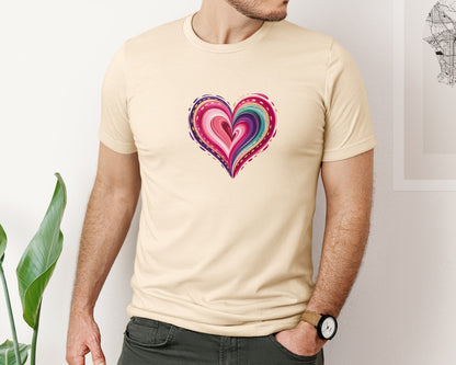 brand:Bella Canvas|color:Soft Cream|Valentine Love Heart 2 Graphic T-Shirt