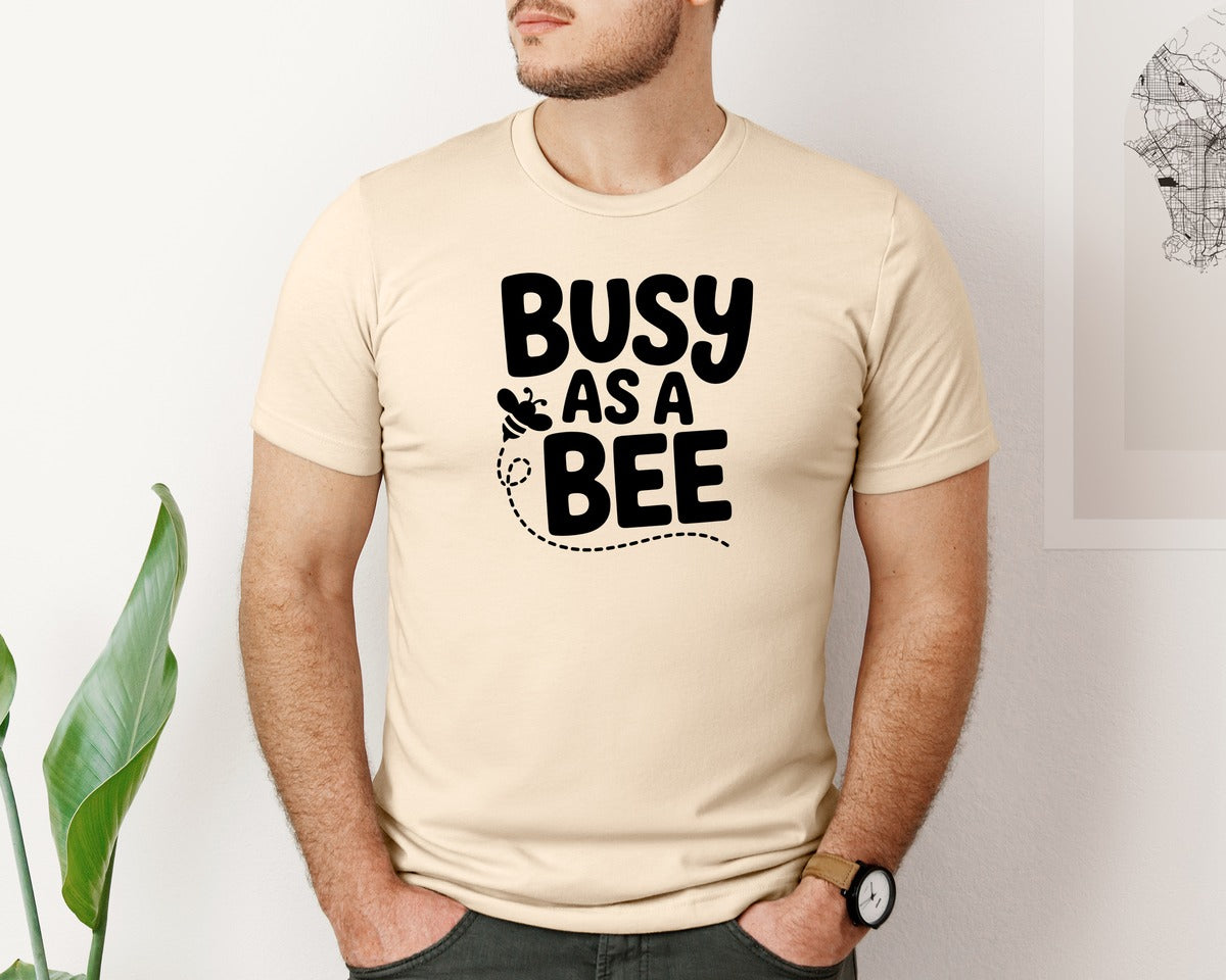 brand:Bella Canvas|color:Soft Cream|Busy As A Bee Ai Graphic T-Shirt