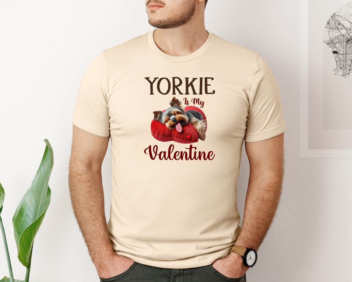 brand:Bella Canvas|color:Soft Cream|Yorkie Is My Valentine Graphic T-Shirt