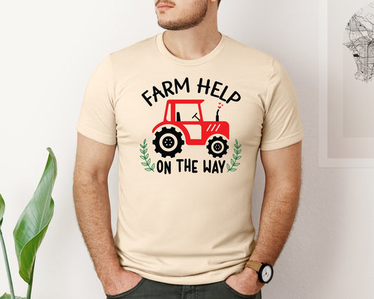 Farm Help On The Way Farmer Baby Graphic T-Shirt