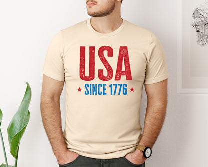 brand:Bella Canvas|color:Soft Cream|Usa Since 1776 Svg4Th Of July Shirt Graphic T-Shirt