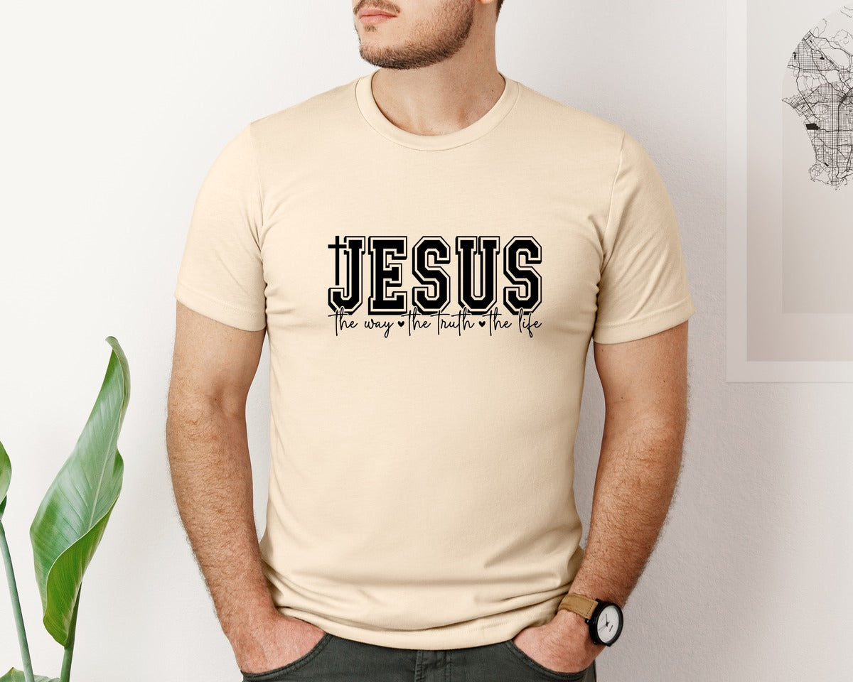 brand:Bella Canvas|color:Soft Cream|Jesus The Way The Truth The Life 69 Graphic T-Shirt