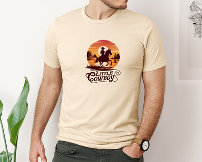 brand:Bella Canvas|color:Soft Cream|Little Cowboy Western Horse Riding 3 Graphic T-Shirt