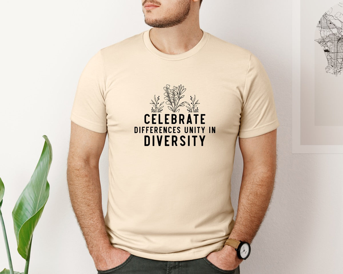 brand:Bella Canvas|color:Soft Cream|Celebrate Differences Unity In Chr Graphic T-Shirt