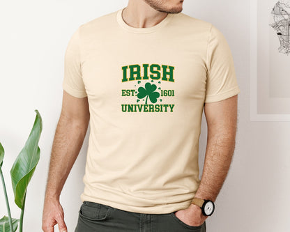 brand:Bella Canvas|color:Soft Cream|St Patricks Day Irish University Graphic T-Shirt