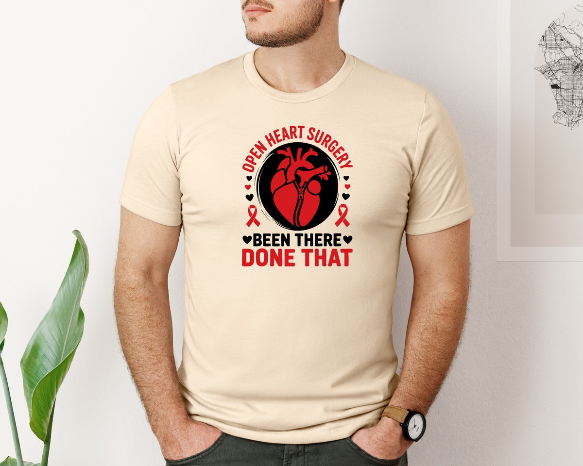 brand:Bella Canvas|color:Soft Cream|Open Heart Surgery Been There Done That 3 Graphic T-Shirt