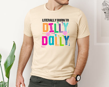 brand:Bella Canvas|color:Soft Cream|Funny Dilly Dally Preppy Girl Graphic T-Shirt