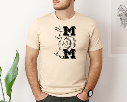 brand:Bella Canvas|color:Soft Cream|Baseball Mama 16 Graphic T-Shirt