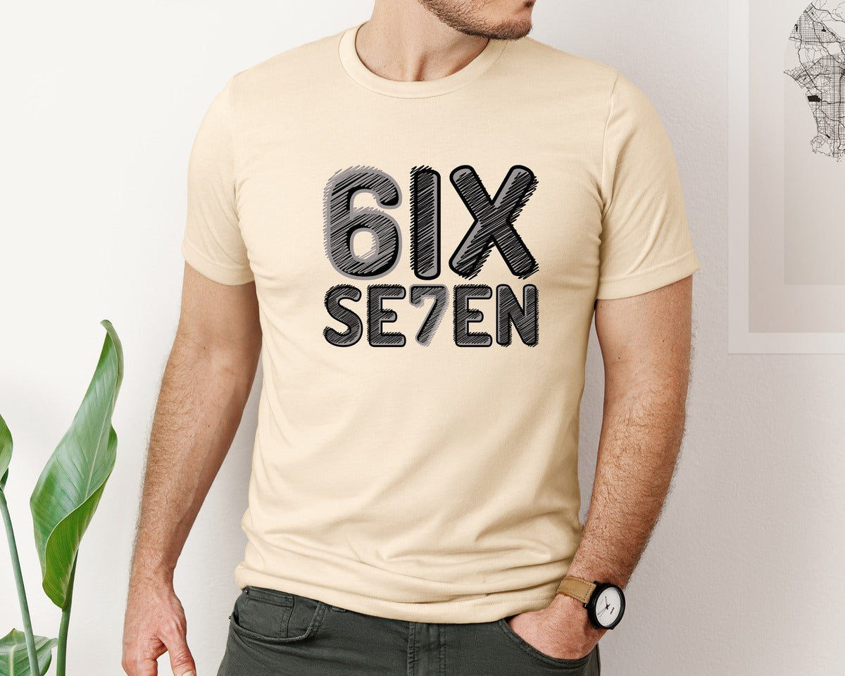 brand:Bella Canvas|color:Soft Cream|Trending Six Seven Meme Funny Graphic T-Shirt
