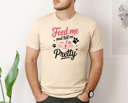 brand:Bella Canvas|color:Soft Cream|Feed Cat Pretty Typography Shirt Design Graphic T-Shirt