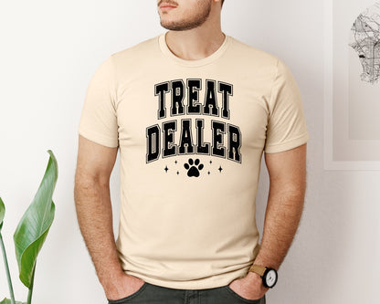 brand:Bella Canvas|color:Soft Cream|Dog Dog Lover Treat Dealer Graphic T-Shirt
