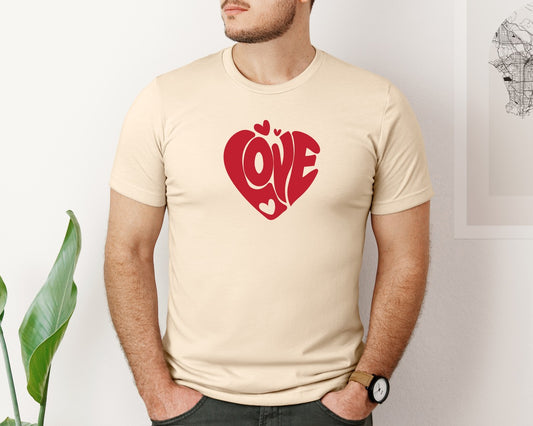 Couple Matching Valentine Love Heart Graphic T-Shirt