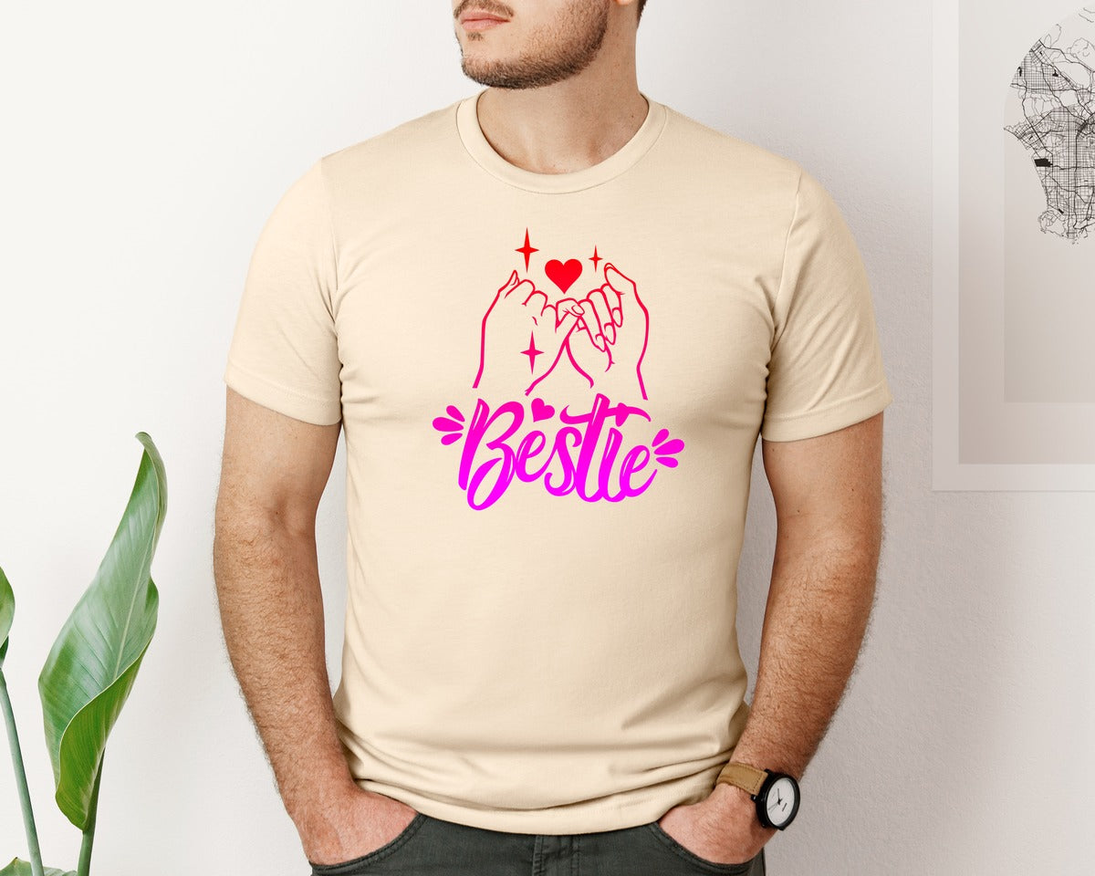 brand:Bella Canvas|color:Soft Cream|Bestie Pinky Promise Best Friend Graphic T-Shirt