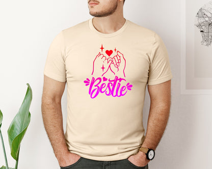 brand:Bella Canvas|color:Soft Cream|Bestie Pinky Promise Best Friend Graphic T-Shirt