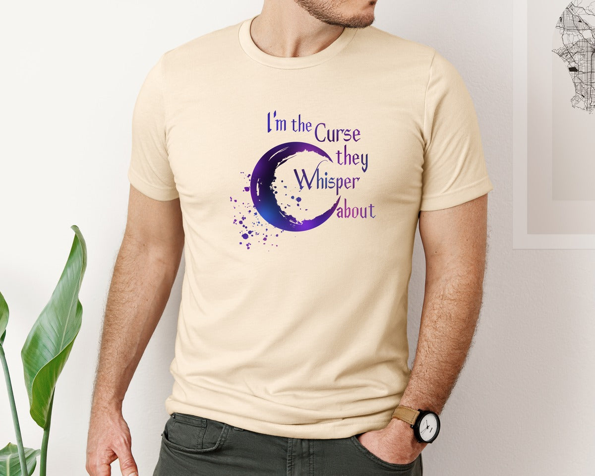 brand:Bella Canvas|color:Soft Cream|Moon Im The Curse They Whisper About Graphic T-Shirt