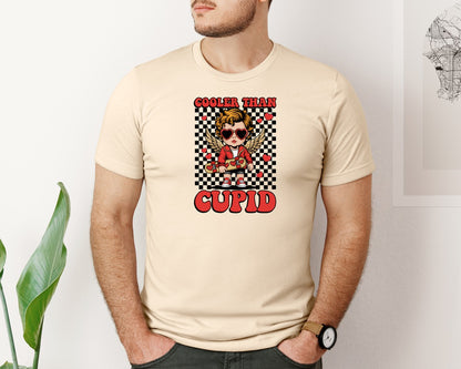 brand:Bella Canvas|color:Soft Cream|Cooler Than Cupid Boy Valentine Graphic T-Shirt