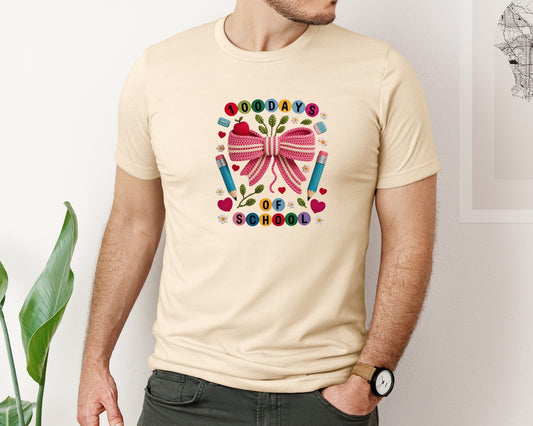 100 Days Of School Pencil Coquette 3 Graphic T-Shirt