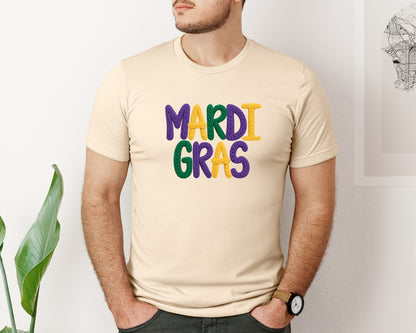 brand:Bella Canvas|color:Soft Cream|Latch Hook Mardi Gras 2 Graphic T-Shirt