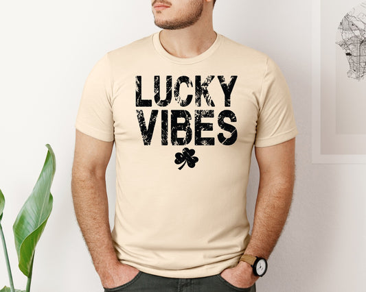 Trendy Retro Lucky Vibes Graphic T-Shirt