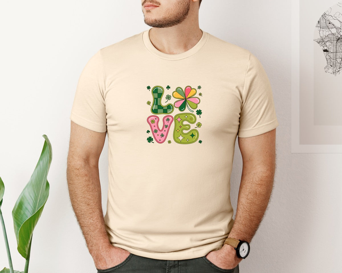 brand:Bella Canvas|color:Soft Cream|St Patricks Day Love 4 Graphic T-Shirt