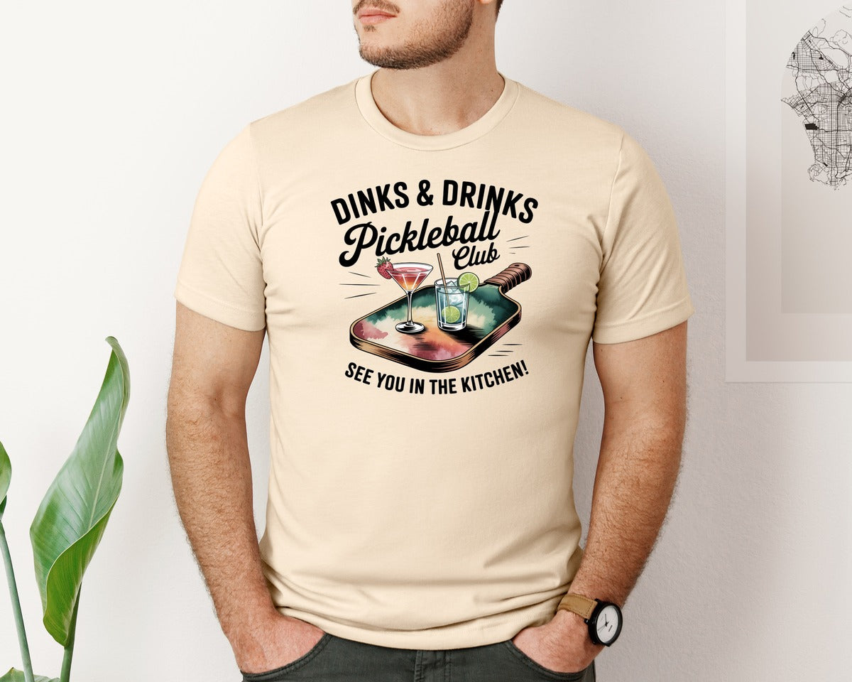 brand:Bella Canvas|color:Soft Cream|Dinks Drinks Pickleball Social Club Graphic T-Shirt
