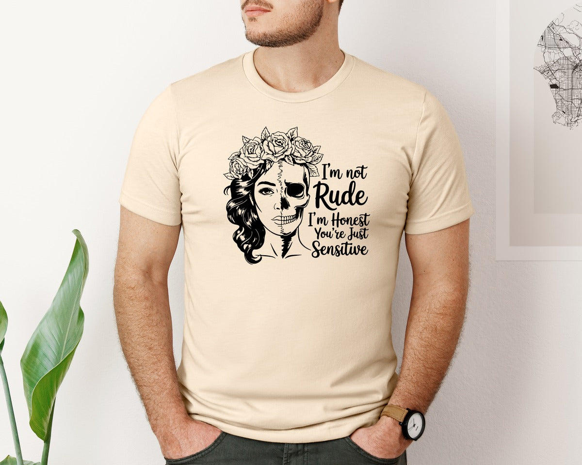 brand:Bella Canvas|color:Soft Cream|Im Not Rude Honest Not Rude Quote Graphic T-Shirt