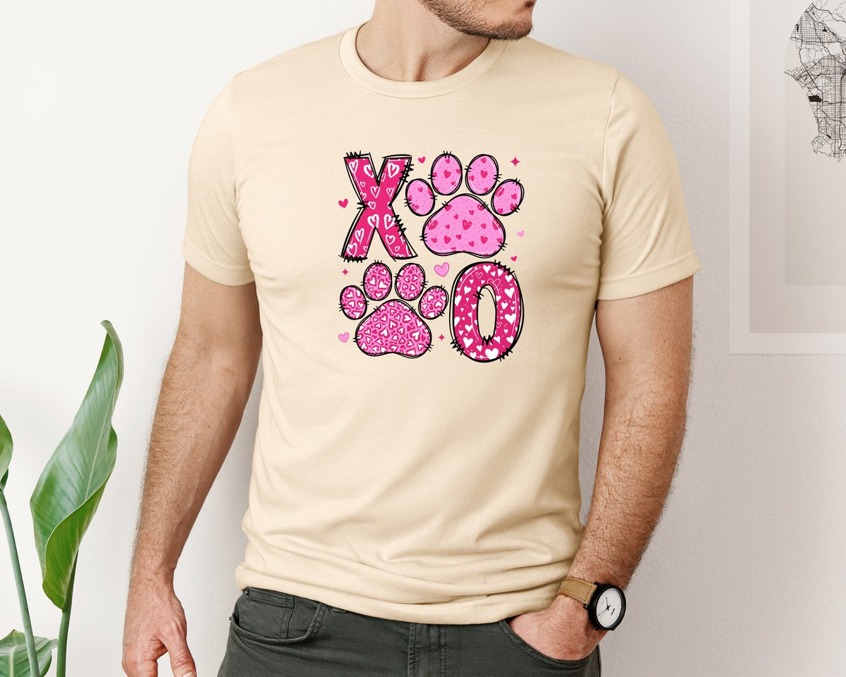brand:Bella Canvas|color:Soft Cream|Dog Valentine Coquette 2 Graphic T-Shirt