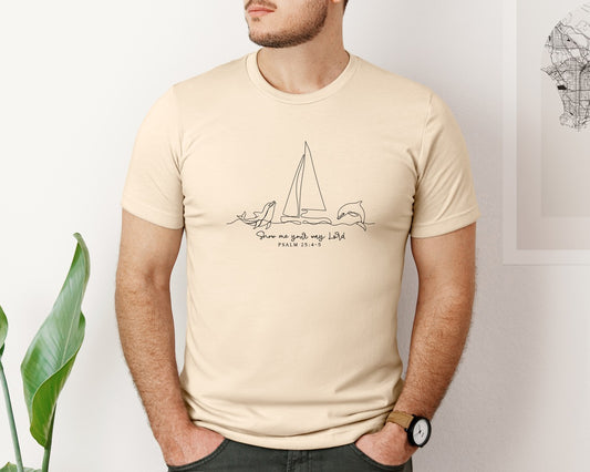 Jesus Line Art Christian Summer Graphic T-Shirt