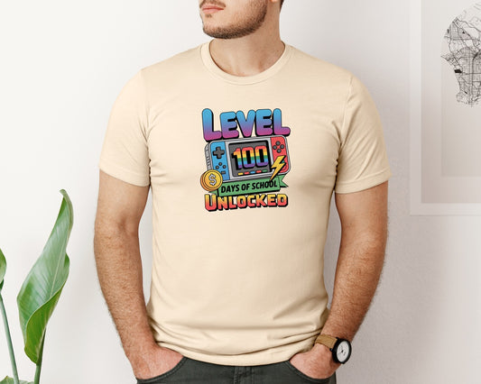 Level 100 Days Of School Gamer Graphic T-Shirt