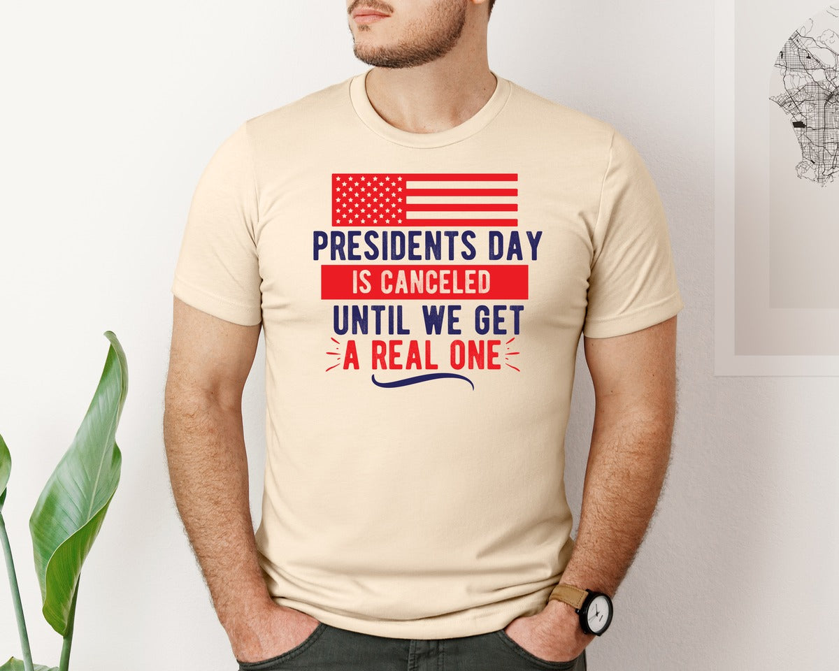 brand:Bella Canvas|color:Soft Cream|Presidents Day Graphic T-Shirt