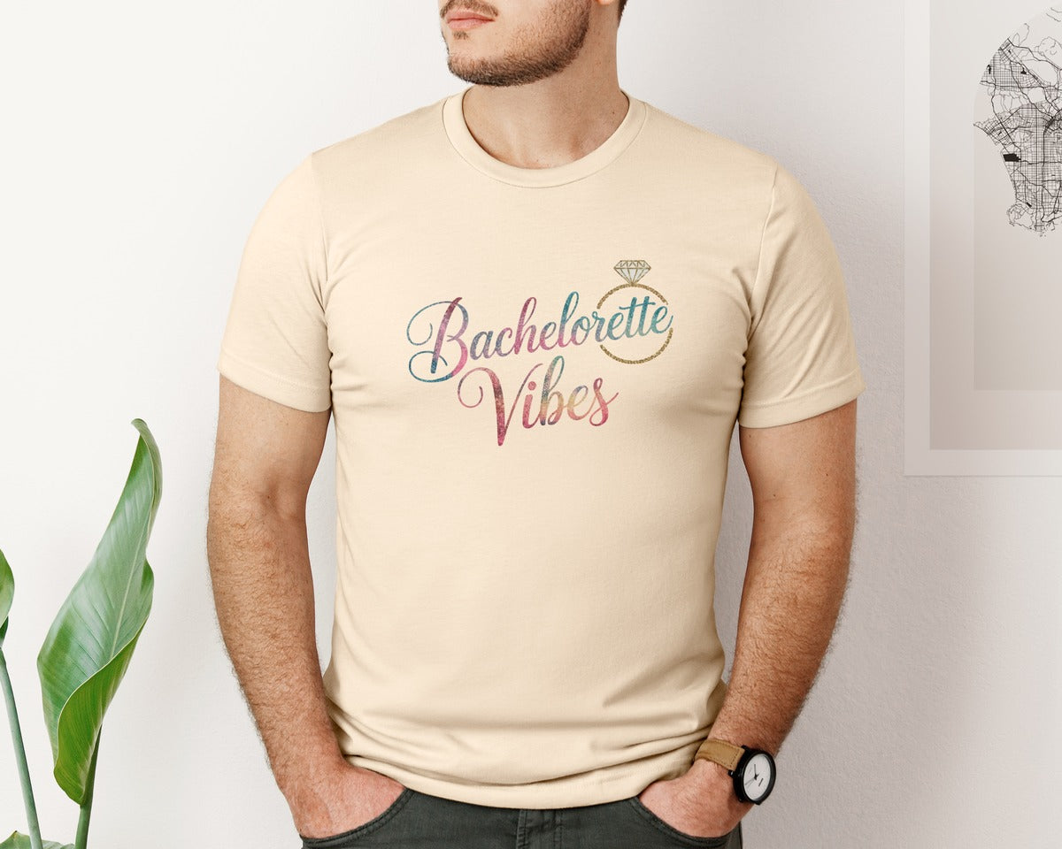 brand:Bella Canvas|color:Soft Cream|Bachelorette Vibes Engagement Ring Graphic T-Shirt
