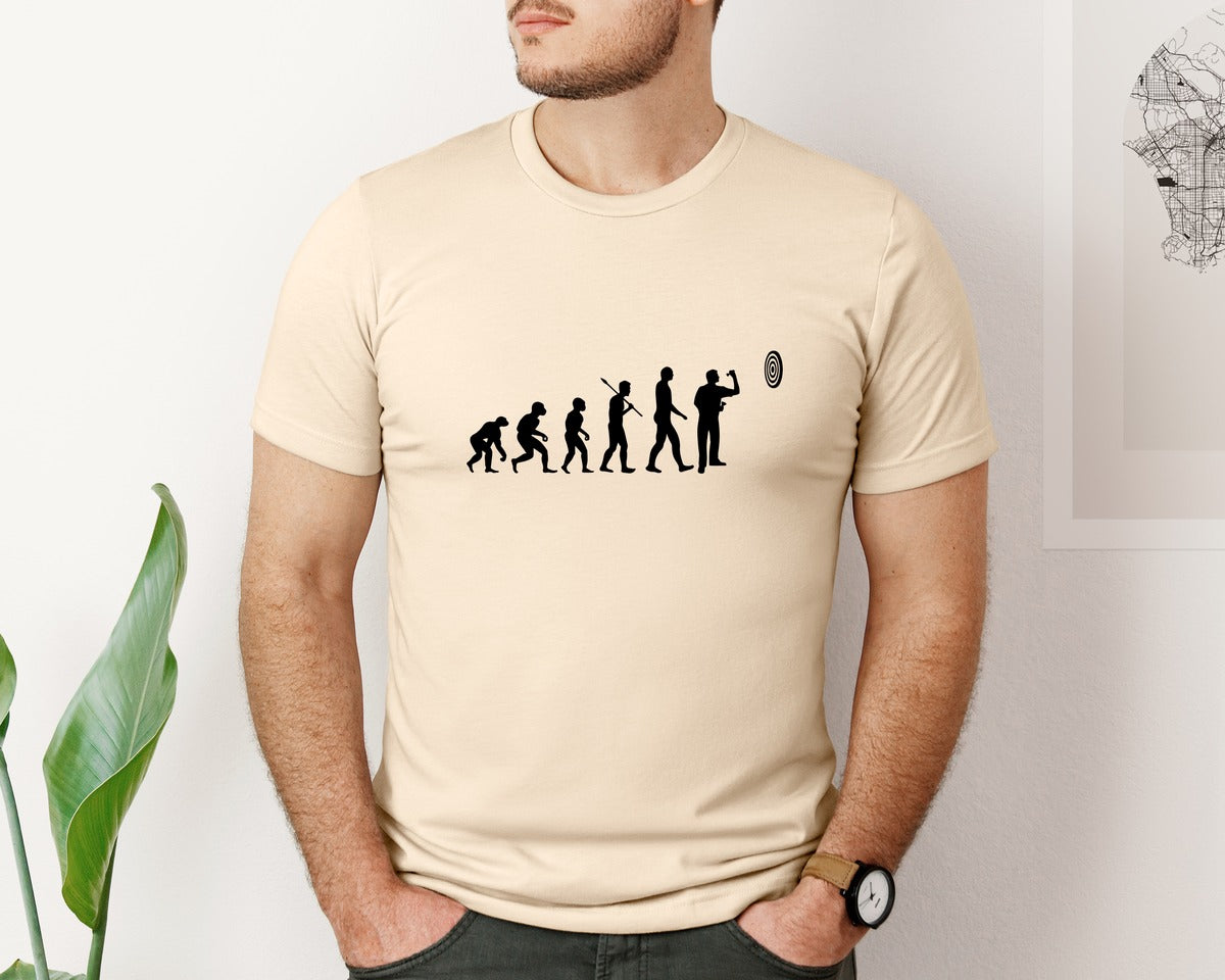 brand:Bella Canvas|color:Soft Cream|Darts Player Evolution Graphic T-Shirt