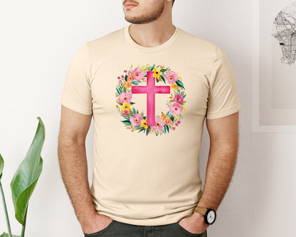 brand:Bella Canvas|color:Soft Cream|Christian Easter Graphics He Is Risen Graphic T-Shirt