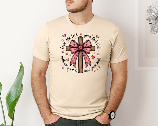 Coquette Valentine Jesus Valentine Bow 2 Graphic T-Shirt