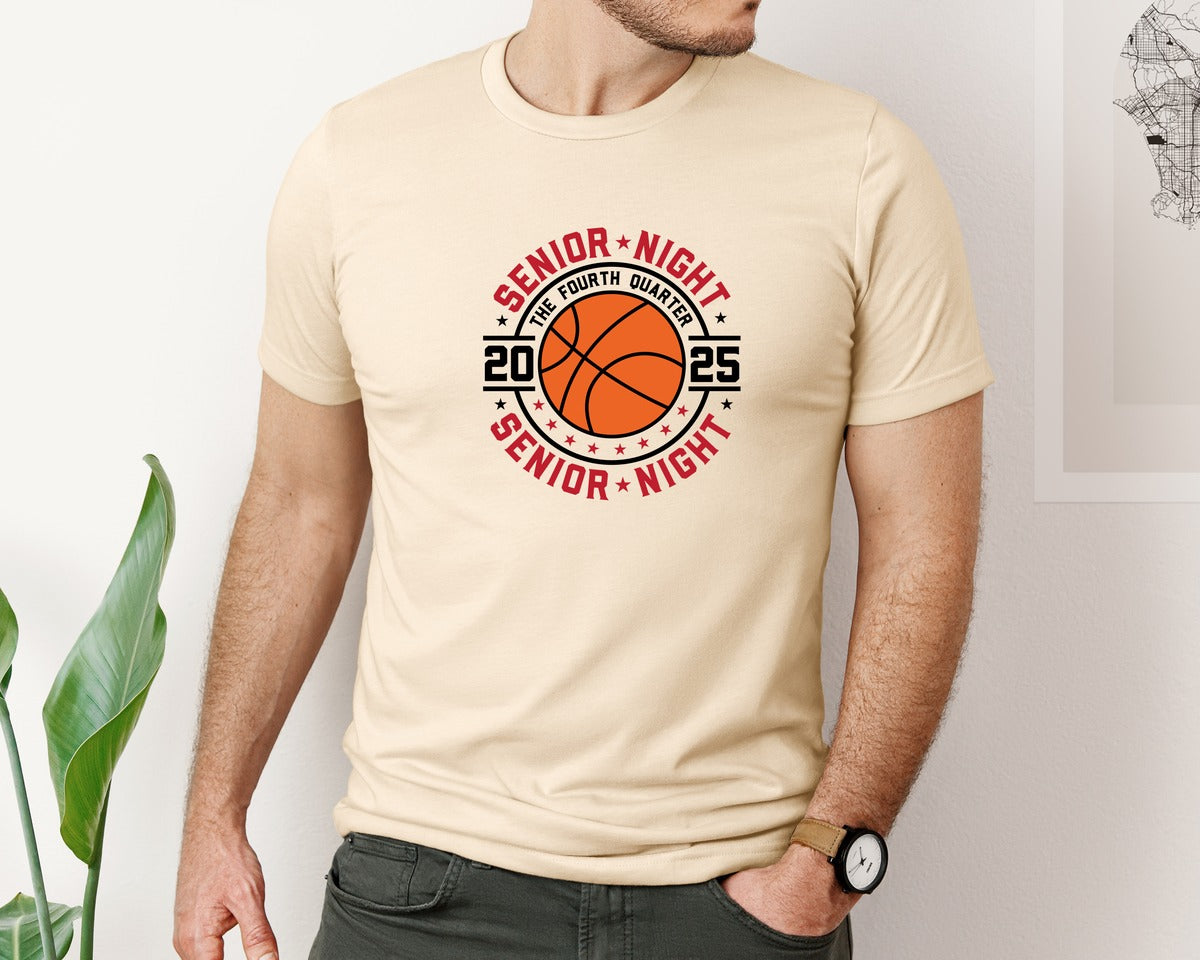 brand:Bella Canvas|color:Soft Cream|Basketball Senior Night 2025 Graphic T-Shirt