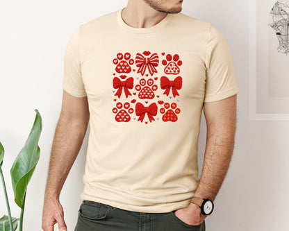 brand:Bella Canvas|color:Soft Cream|Crochet Dog Valentine Coquette Graphic T-Shirt