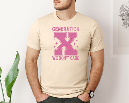 brand:Bella Canvas|color:Soft Cream|Gen X We Dont Care Svggeneration X 3 Graphic T-Shirt