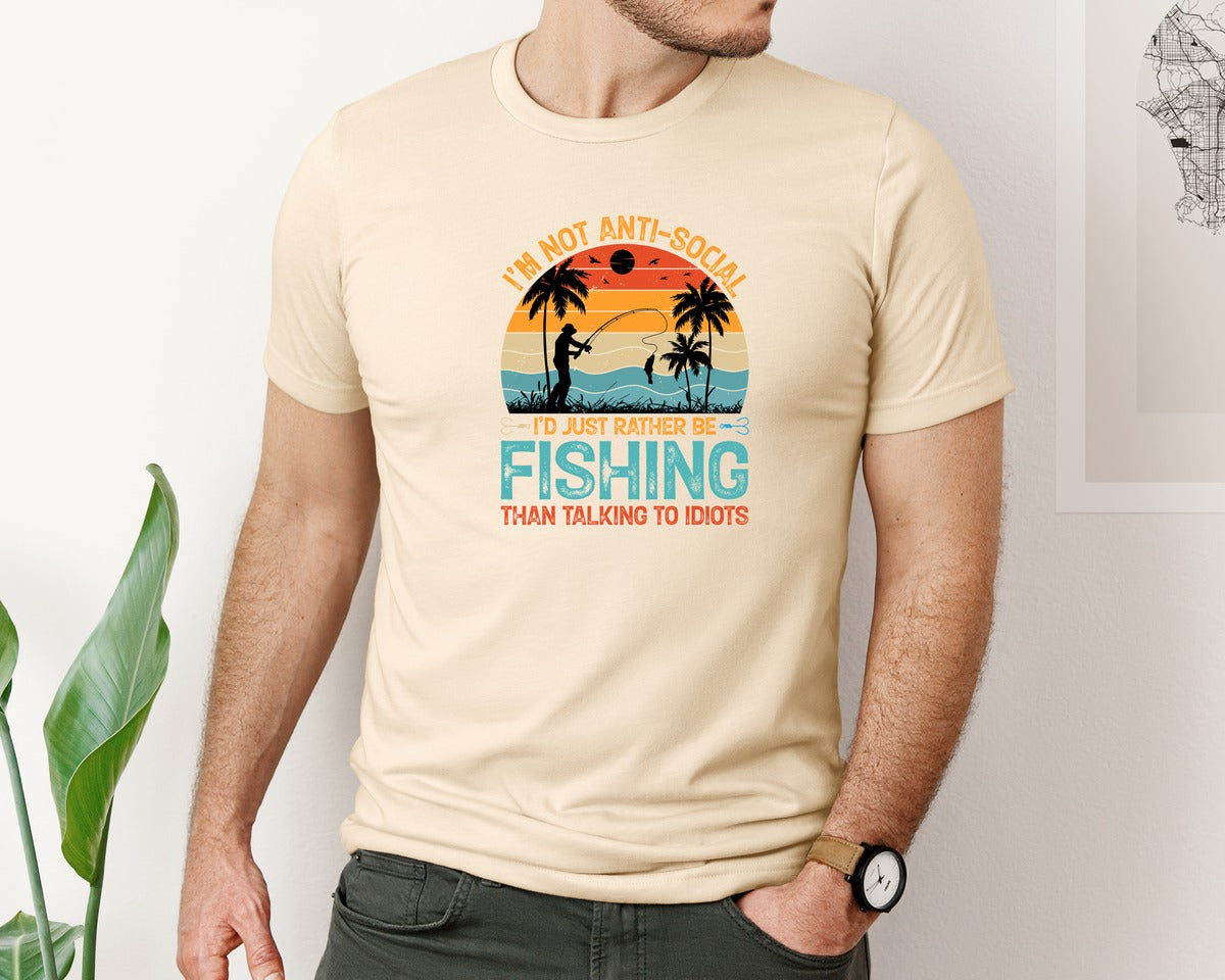 brand:Bella Canvas|color:Soft Cream|Fishing Sunset T Shirt Design 2 Graphic T-Shirt