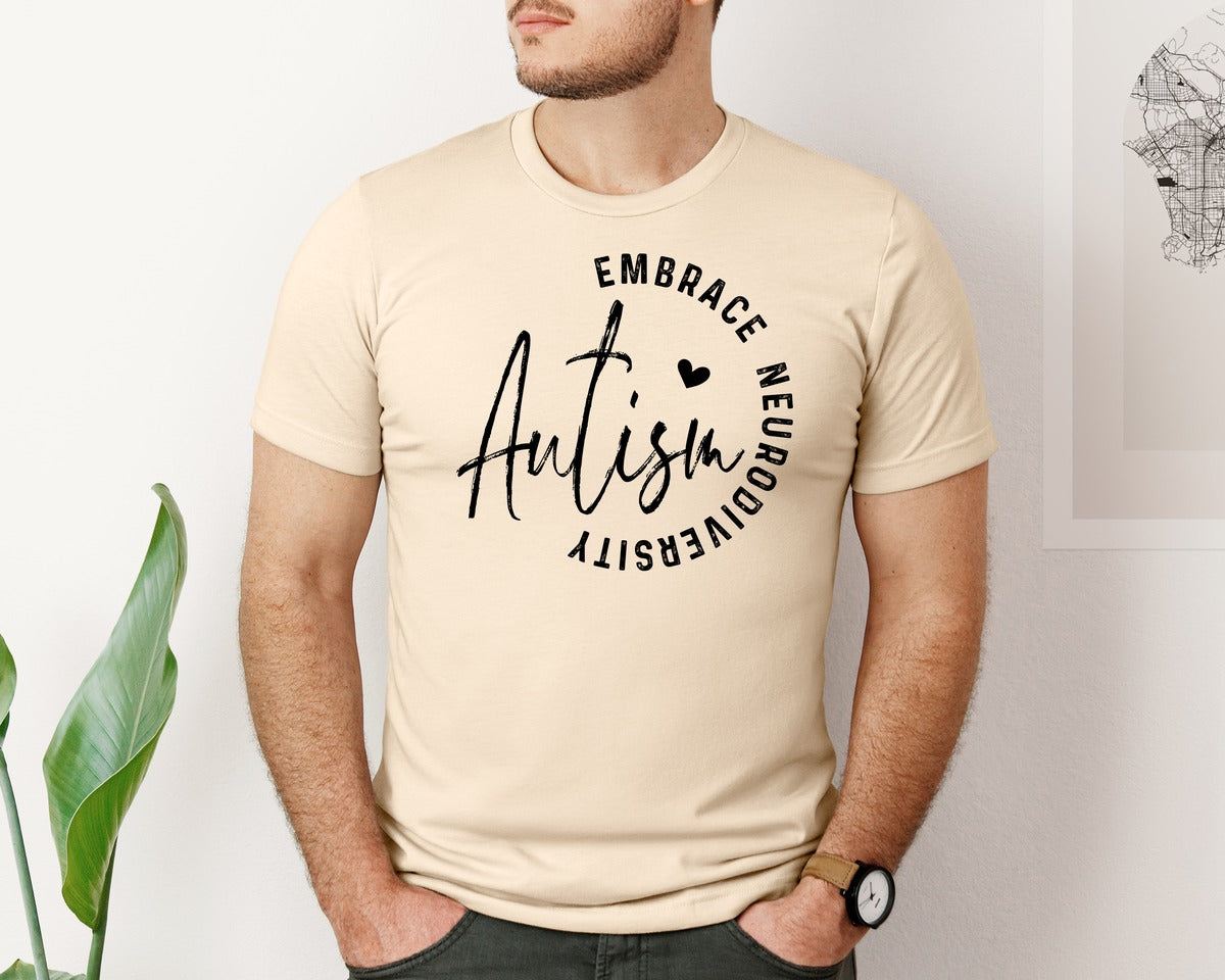 brand:Bella Canvas|color:Soft Cream|Embrace Neurodiversity Autism Graphic T-Shirt