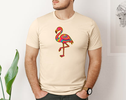brand:Bella Canvas|color:Soft Cream|Summer Flamingo 3 Graphic T-Shirt