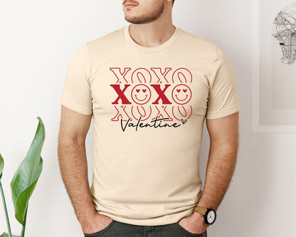 brand:Bella Canvas|color:Soft Cream|Xoxo Valentine Valentine Graphic T-Shirt