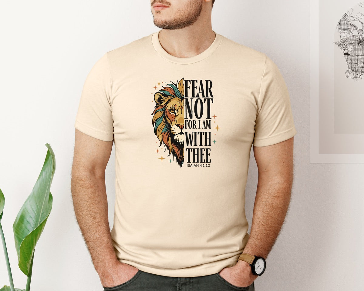 brand:Bella Canvas|color:Soft Cream|Fear Not For I Am With Thee Graphic T-Shirt