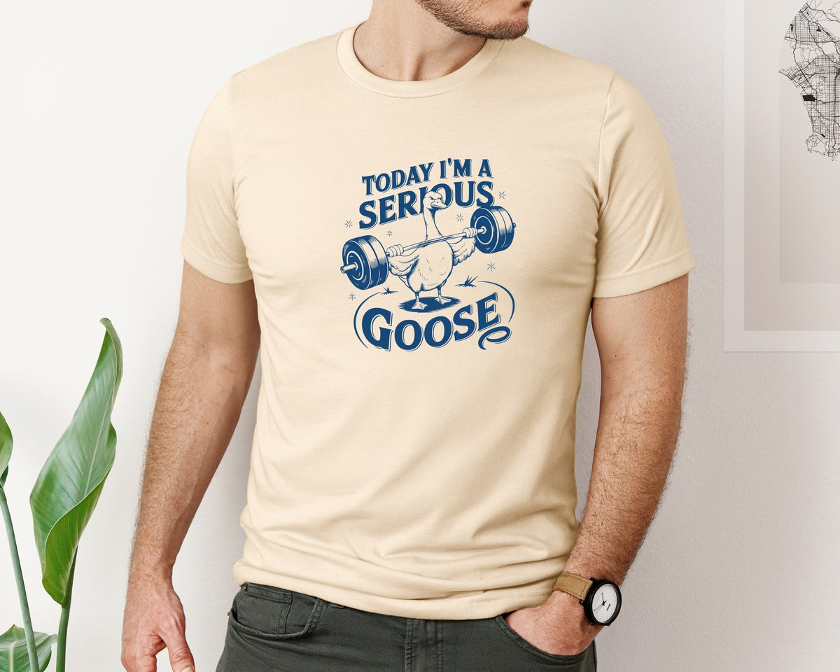brand:Bella Canvas|color:Soft Cream|Today Im A Serious Goose Bird T Shirt 2 Graphic T-Shirt