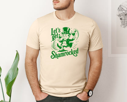 brand:Bella Canvas|color:Soft Cream|Lets Get Shamrocked Design 7 Graphic T-Shirt