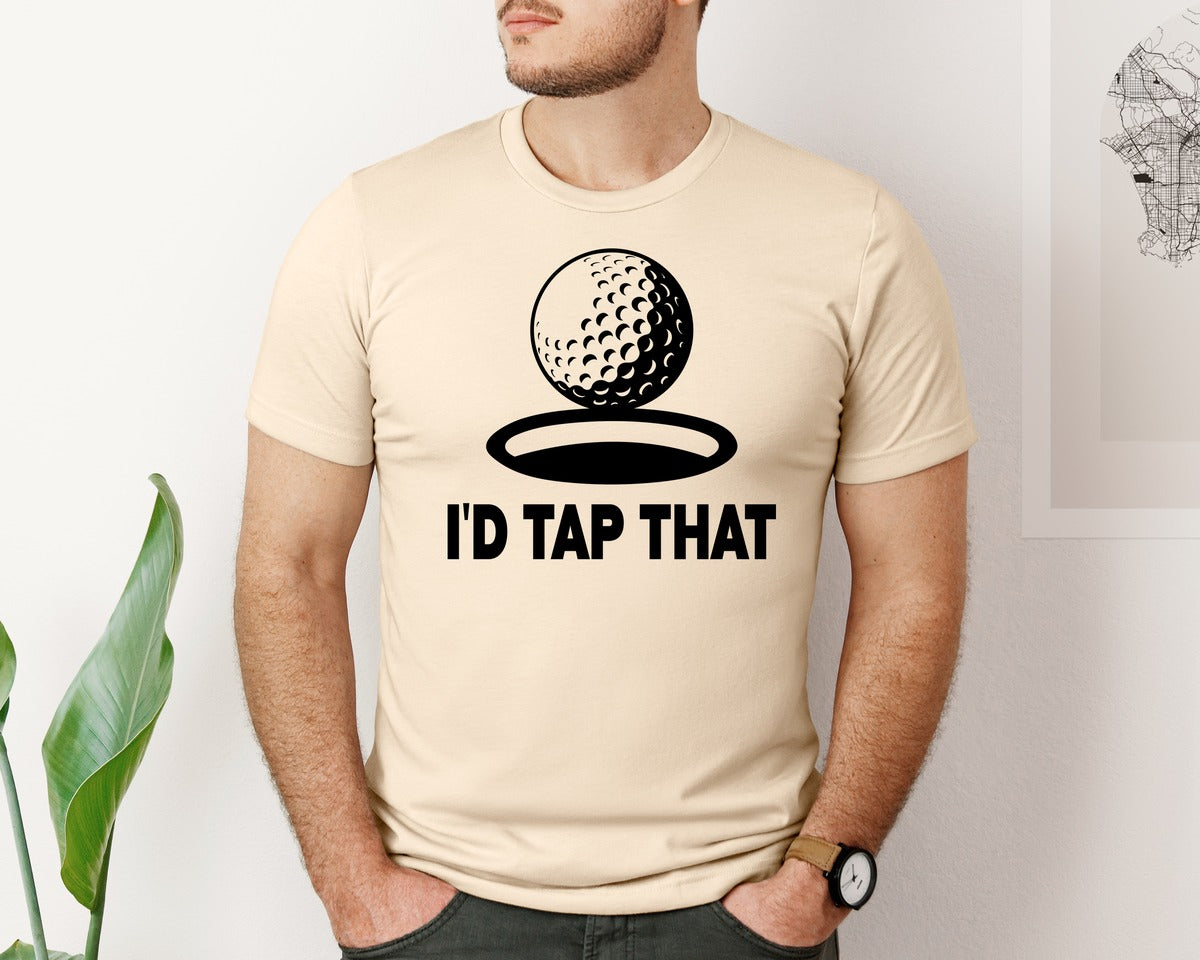 brand:Bella Canvas|color:Soft Cream|Id Tap That Funny Golf Ball Graphic T-Shirt